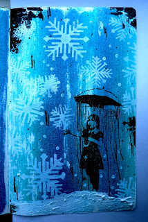 Banksy Rain Under Umbrella Girl 2 3/4 x 4 1/2-45687