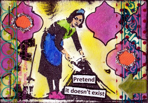 Banksy Sweeping Under Lady 4 x 2 1/2-42593