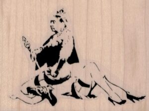 Banksy Queen Sitting On Face 3 3/4 x 2 3/4-0