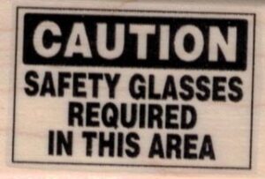 Caution Safety Glasses 1 1/4 x 1 3/4-0