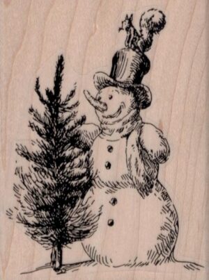 Frosty The Snowman With Tree 2 1/2 x 3 1/4-0