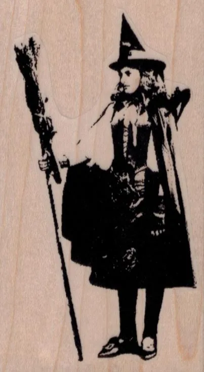Witch Holding Broom 2 1/4 x 3 3/4-0