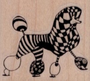 Whimsical Poodle 1 3/4 x 1 1/2-0
