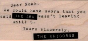 Dear Noah / Unicorns 1 1/2 x 3-0