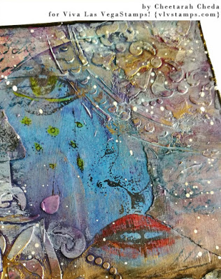 Whimsical Lady's Face with Tears 2 1/2 x 3-59576