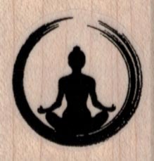 Yoga Lotus Position Silhouette 1 1/4 x 1 1/4-0