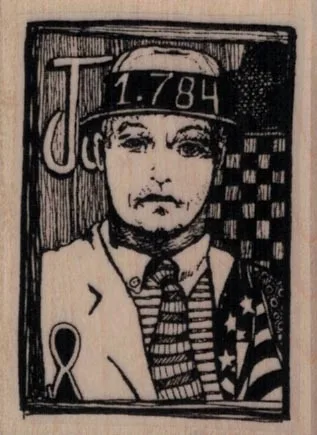 Whimsical Man in Tie 1 3/4 x 2 1/4-0