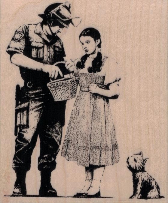 Banksy Dorothy And Toto Being Searched 3 x 3 1/2-0