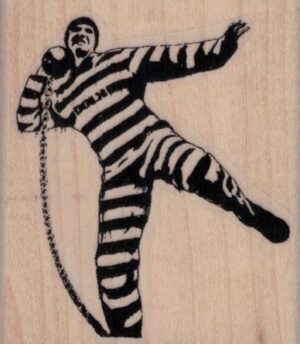 Banksy Convict Throwing Ball and Chain 2 x 2 1/4-0