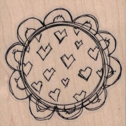Heart Pattern Circle by Tera Callihan 2 1/4 x 2 1/4-0