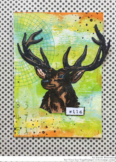 Deer Head by Cat Kerr 3 x 2 3/4-47263