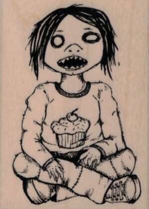 Creepy Cupcake Girl by Tera Callihan 2 1/4 x 3-0