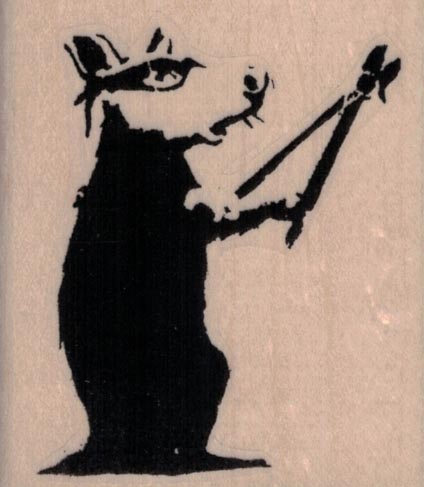 Banksy Bolt Cutter Rat Thief 2 1/4 x 2 1/2-0
