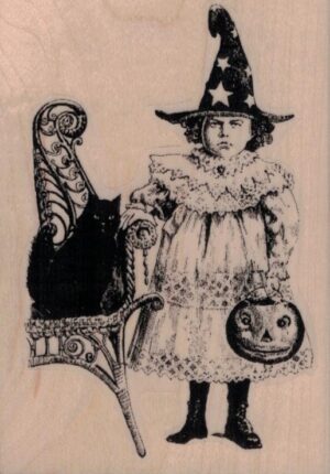 Victorian Witch Costume Girl 2 3/4 x 3 3/4-0