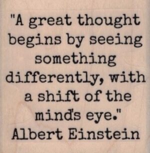 A Great Thought-Einstein by Cat Kerr 2 1/4 x 2 1/4-0