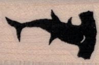 Hammerhead Shark Silhouette 3/4 x 1-0