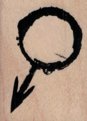 Grunge Male Symbol 1 3/4 x 2 1/4-0