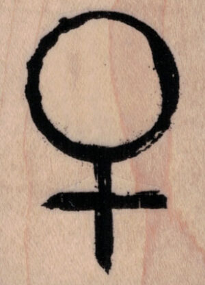 Grunge Female Symbol 1 3/4 x 2 1/4-0