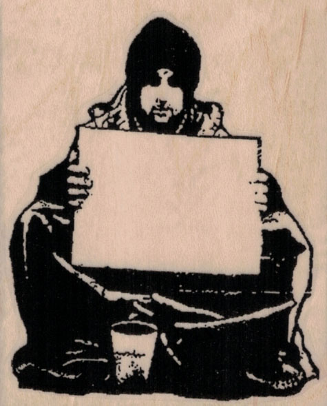 Banksy Sign Beggar 2 1/2 x 3-0