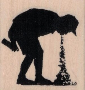 Banksy Spray Paint Boy Puking 1 3/4 x 1 3/4-0