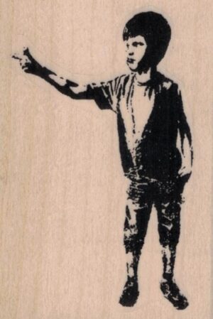 Banksy Pointing Boy 2 x 2 3/4-0