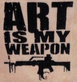 Banksy Art Is My Weapon 1 3/4 x 1 3/4-0