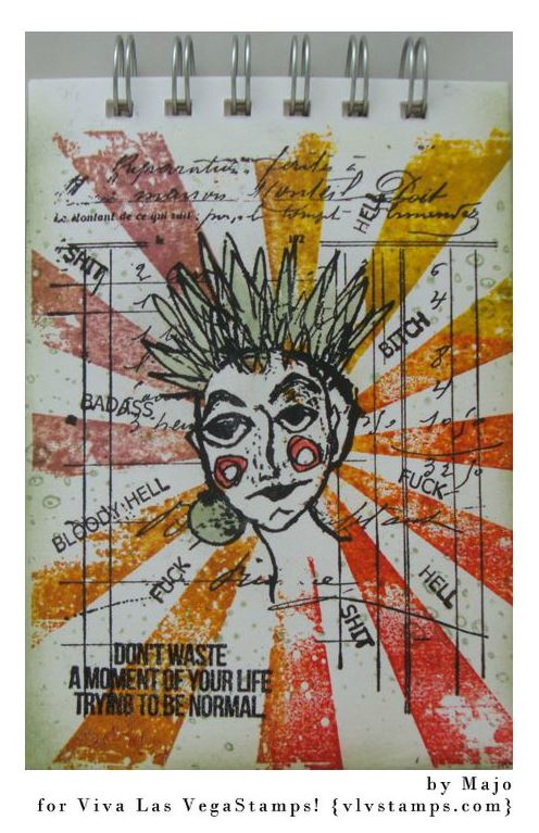 Tina Walker Spiky Hair Scribble Girl 2 3/4 x 3 1/4-92746