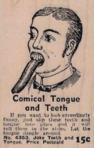 Comical Tongue And Teeth 2 x 3-0