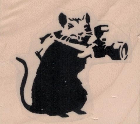 Banksy Rat Photographer 1 3/4 x 1 1/2-0