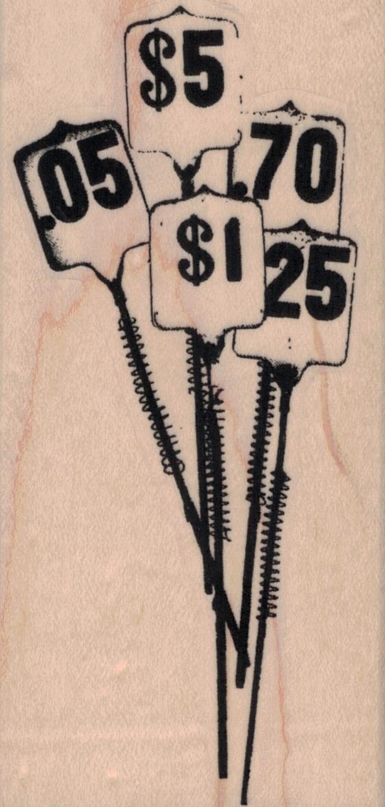 Antique Cash Register Price Flags 2 x 4-0