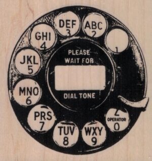 Rotary Phone Dial Grunge 3 x 3-0